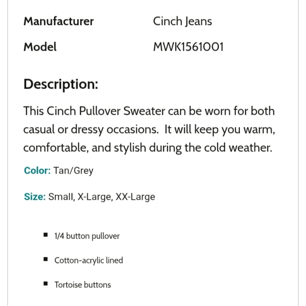 Cinch Fully Lined Pullover Sweater Size Large Euc… - image 6